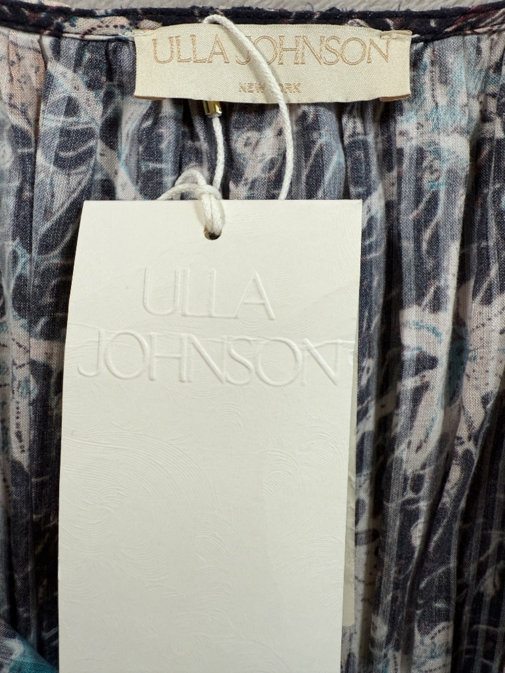Ulla Johnson Dress Womens 6 Twilight Navy Floral Thelma Puff Sleeve Midi NWT - Picture 14 of 15